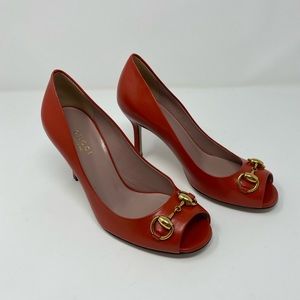 Gucci Malaga Open Toe Pump Size 34.5